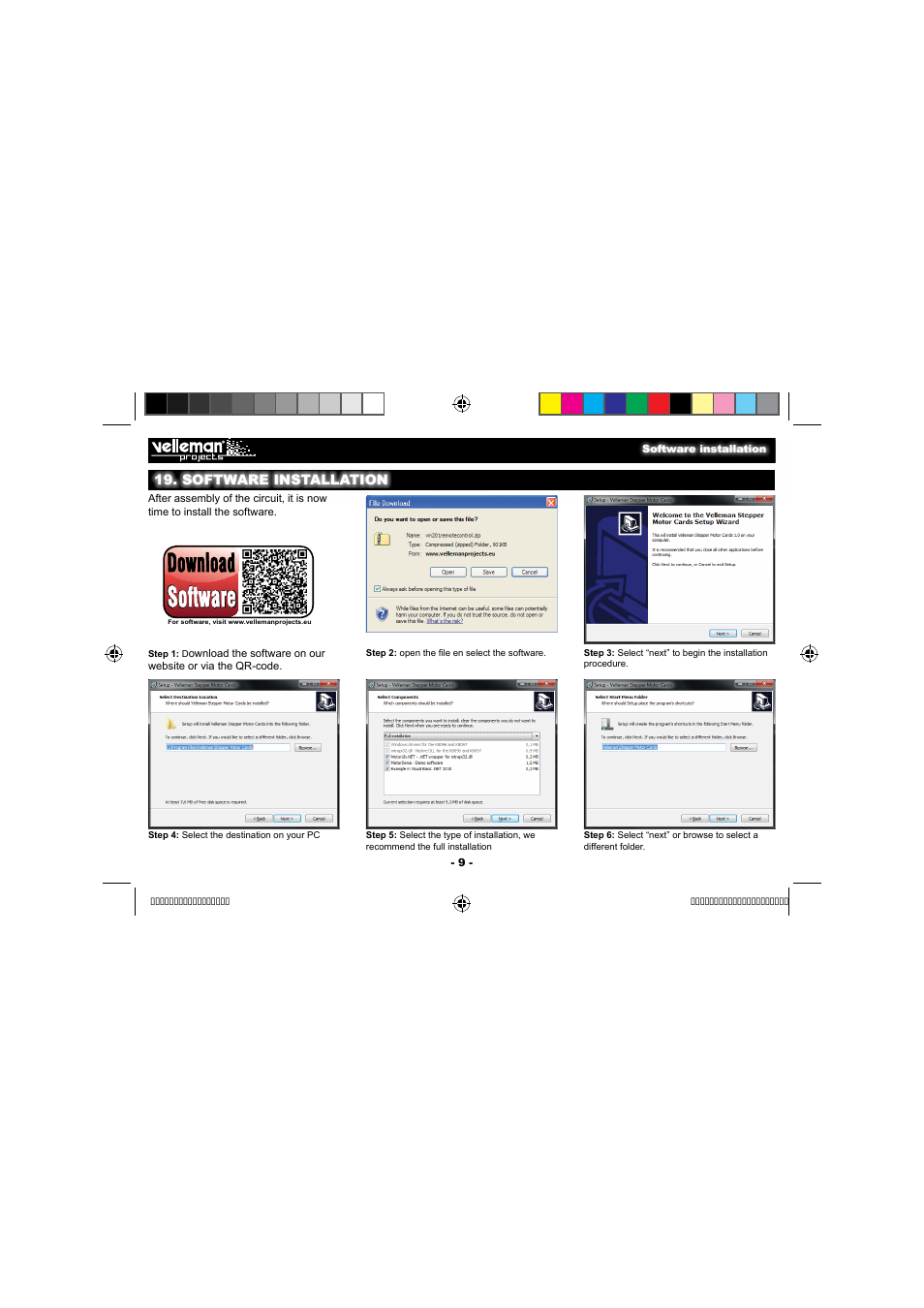 Software installation | Velleman projects K8096 Assembly instructions User Manual | Page 9 / 16