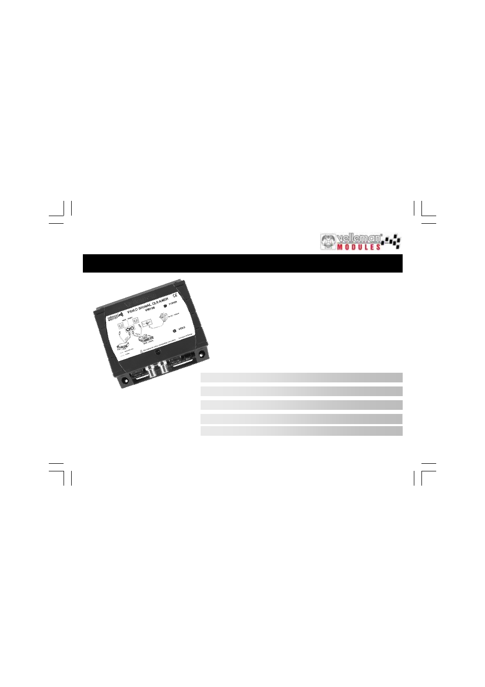 Velleman VM106 User Manual | 28 pages