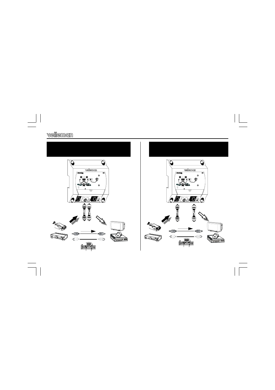 Dvd ... vcr s-video compo site video, 9v dc / 100ma | Velleman VM106 User Manual | Page 27 / 28