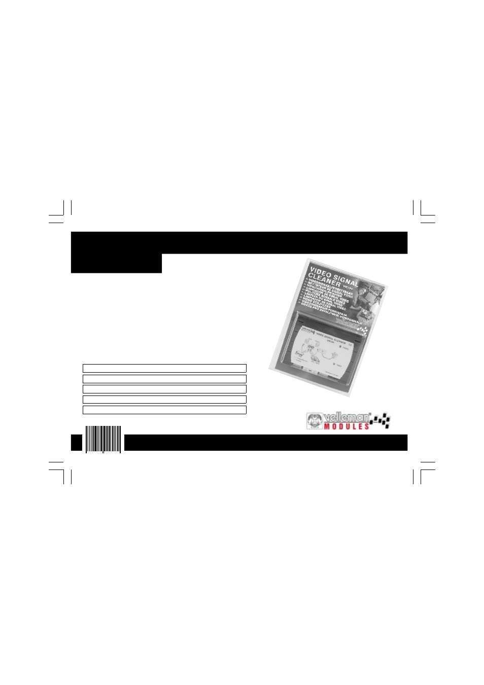 Vm106, Video cleaner module | Velleman VM106 User Manual | Page 28 / 28