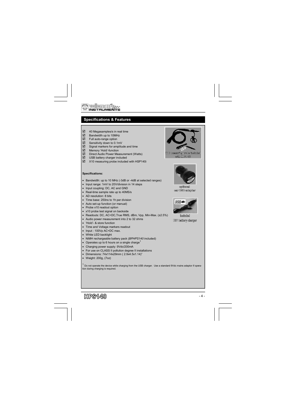 Velleman projects HPS140 User manual User Manual | Page 4 / 28