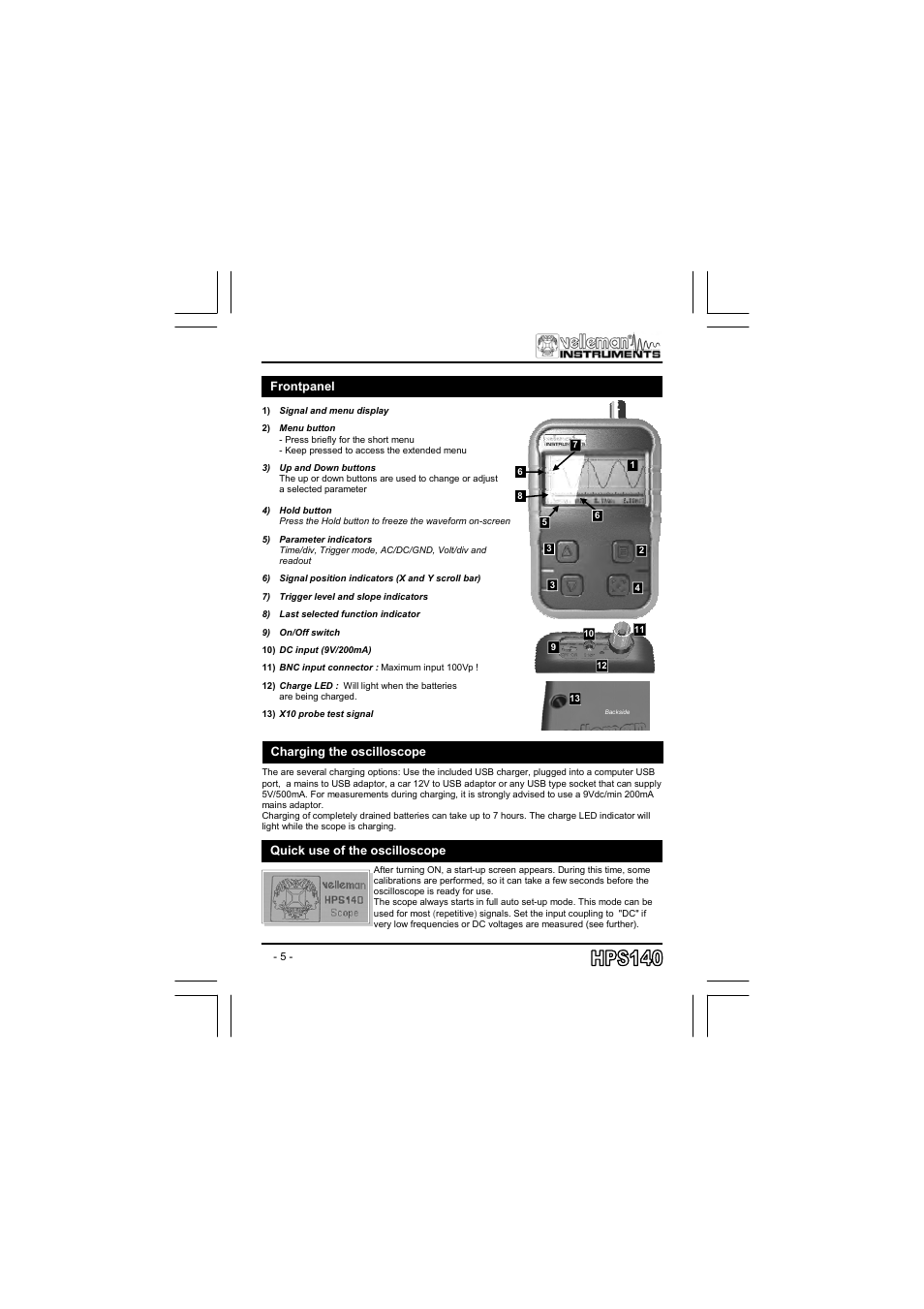Velleman projects HPS140 User manual User Manual | Page 5 / 28