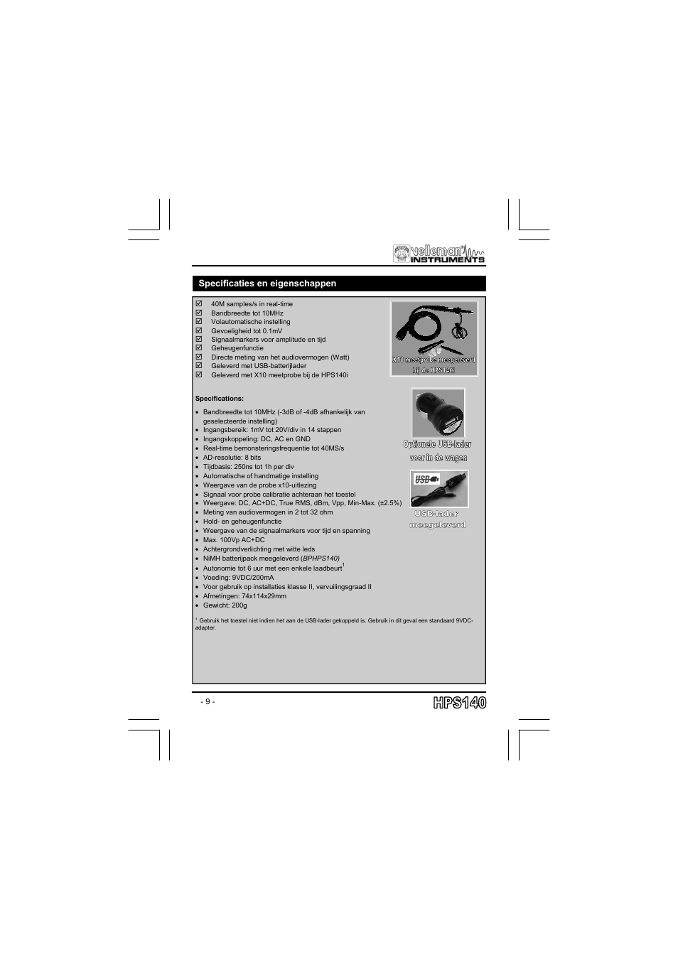 Velleman projects HPS140 User manual User Manual | Page 9 / 28