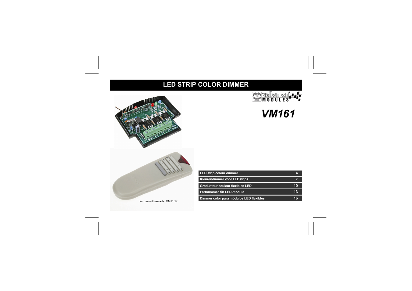 Velleman VM161 User Manual | 20 pages
