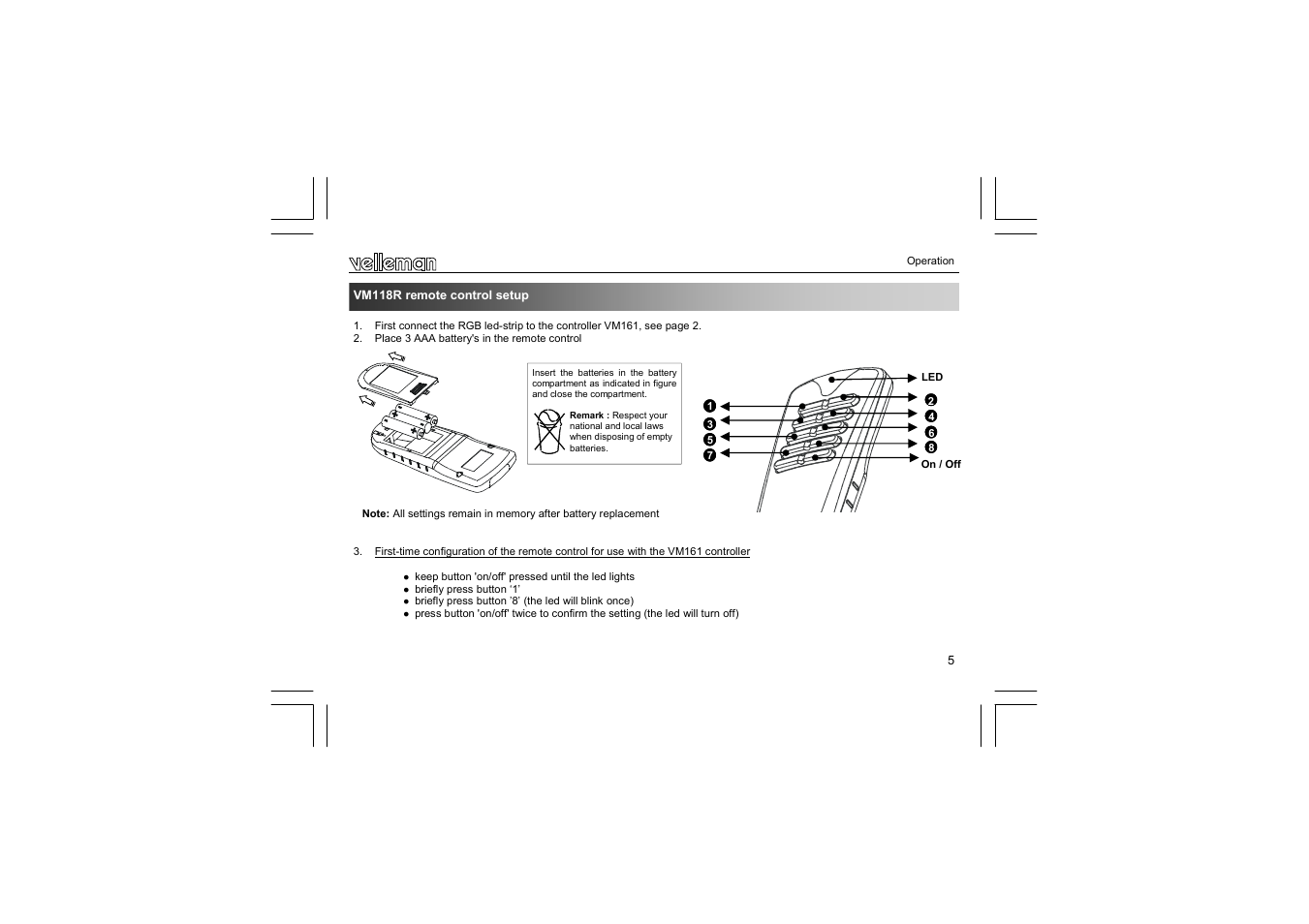 Velleman VM161 User Manual | Page 5 / 20