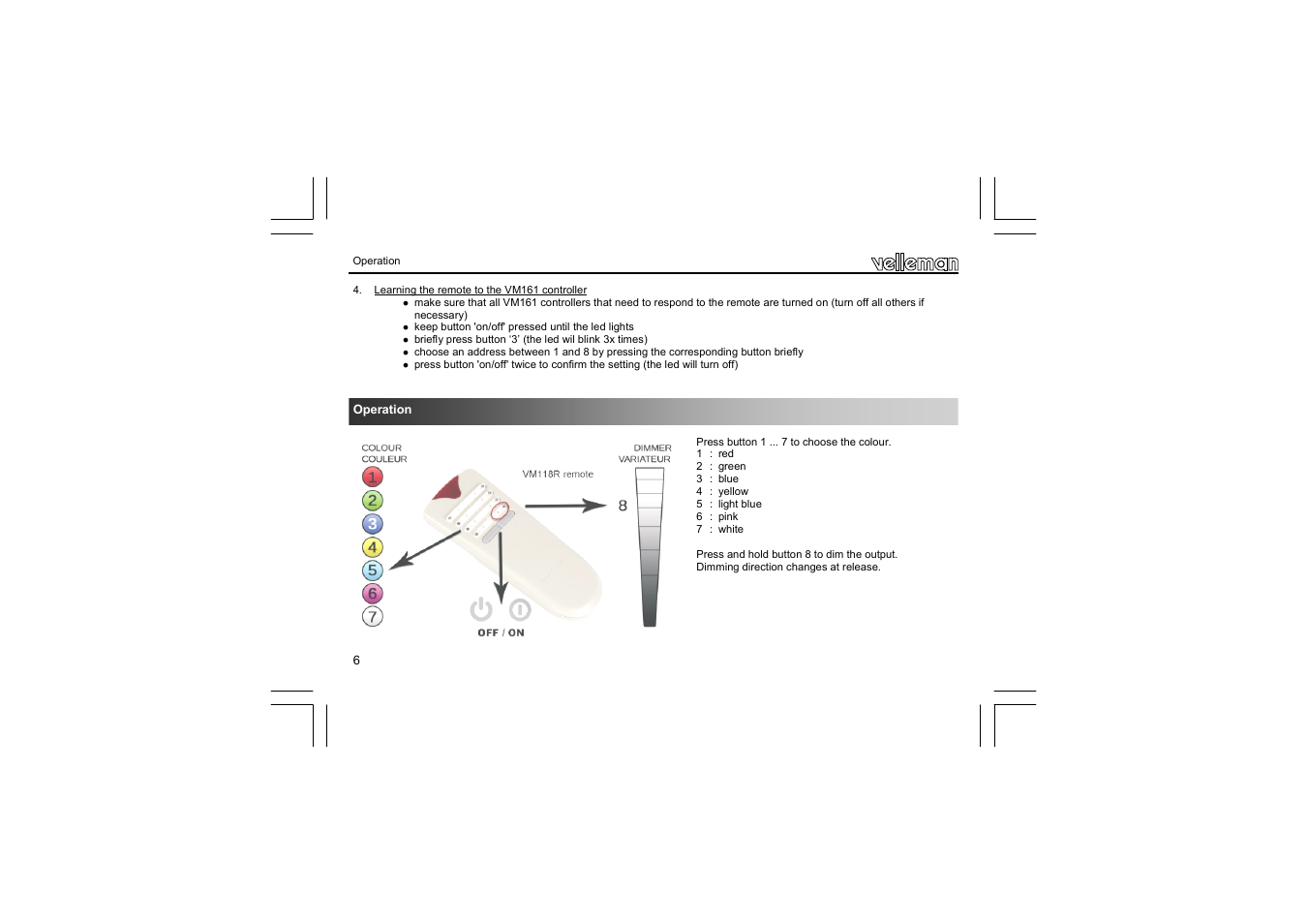 Velleman VM161 User Manual | Page 6 / 20