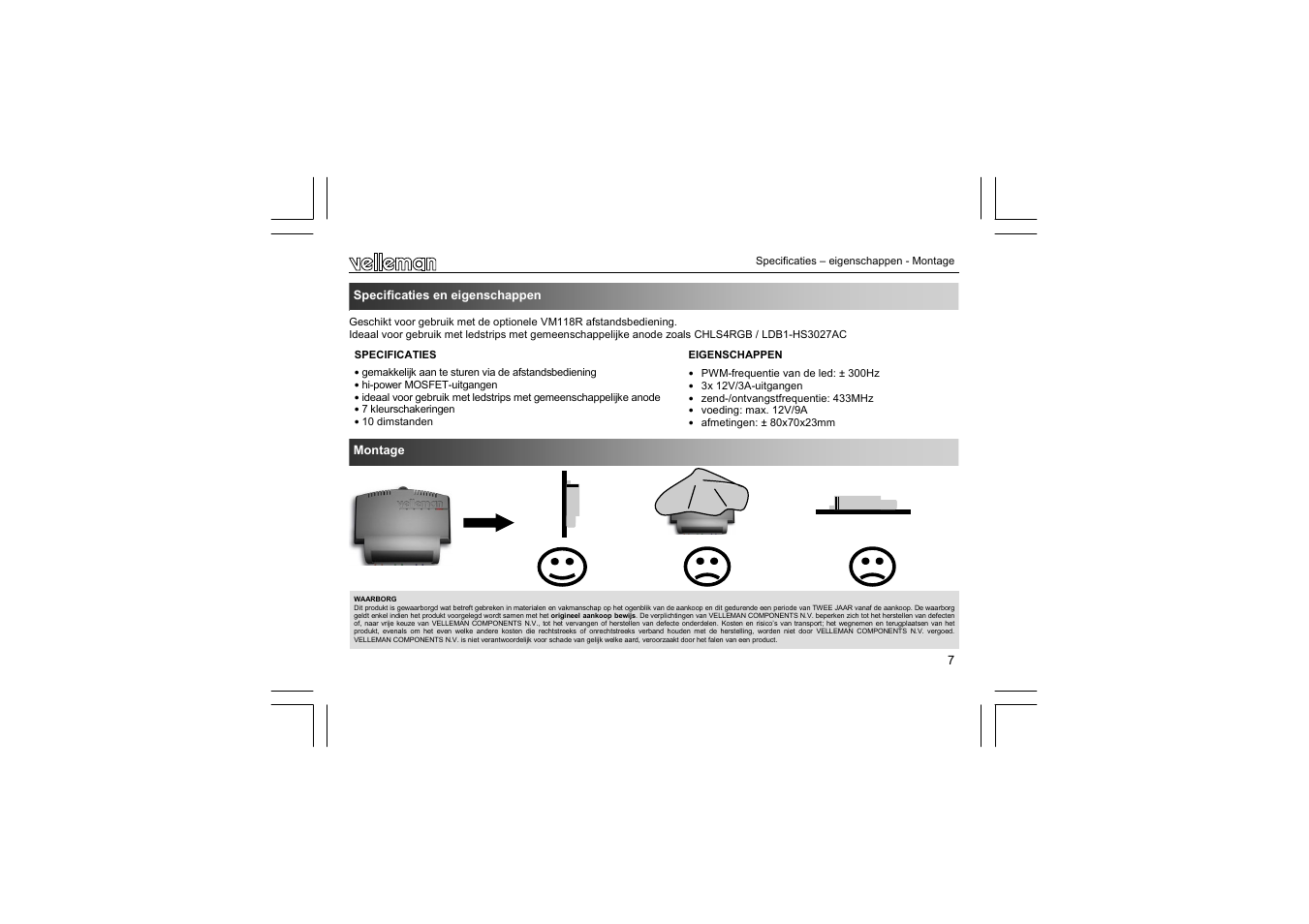 Velleman VM161 User Manual | Page 7 / 20