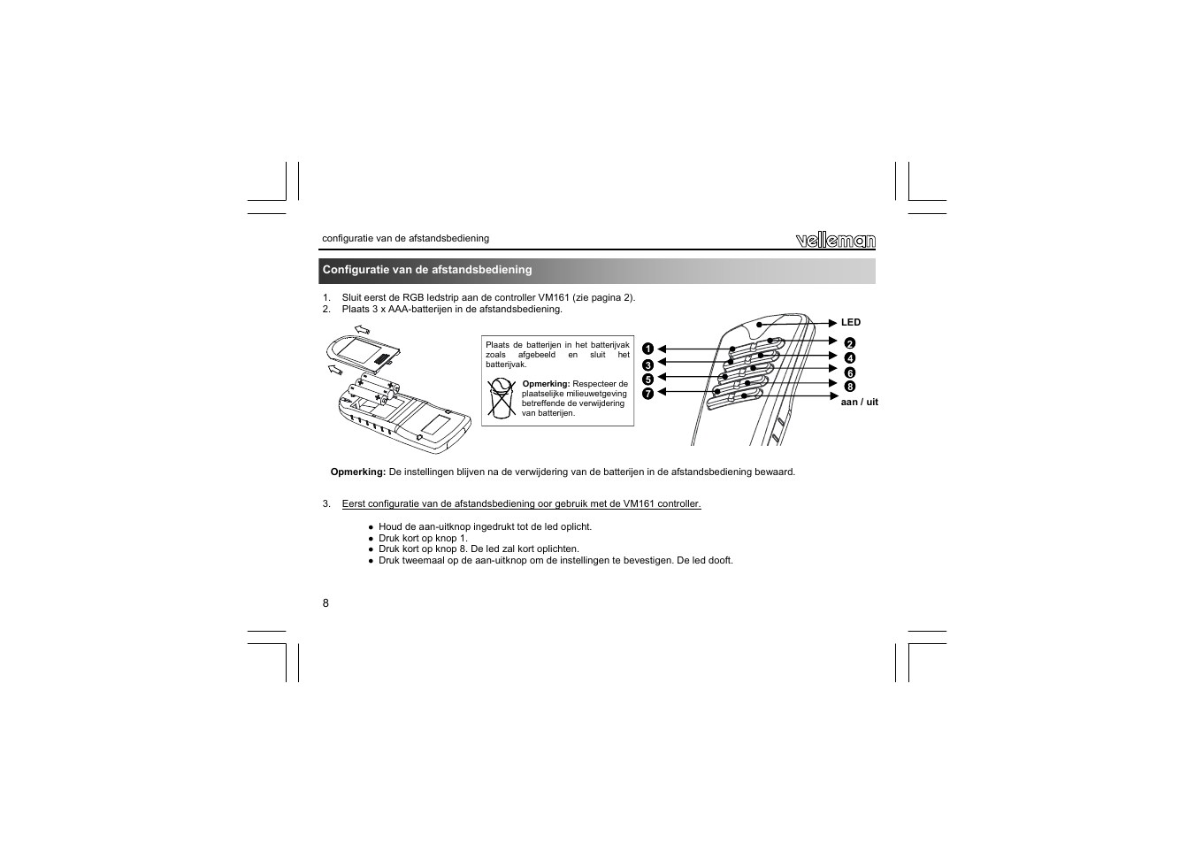 Velleman VM161 User Manual | Page 8 / 20