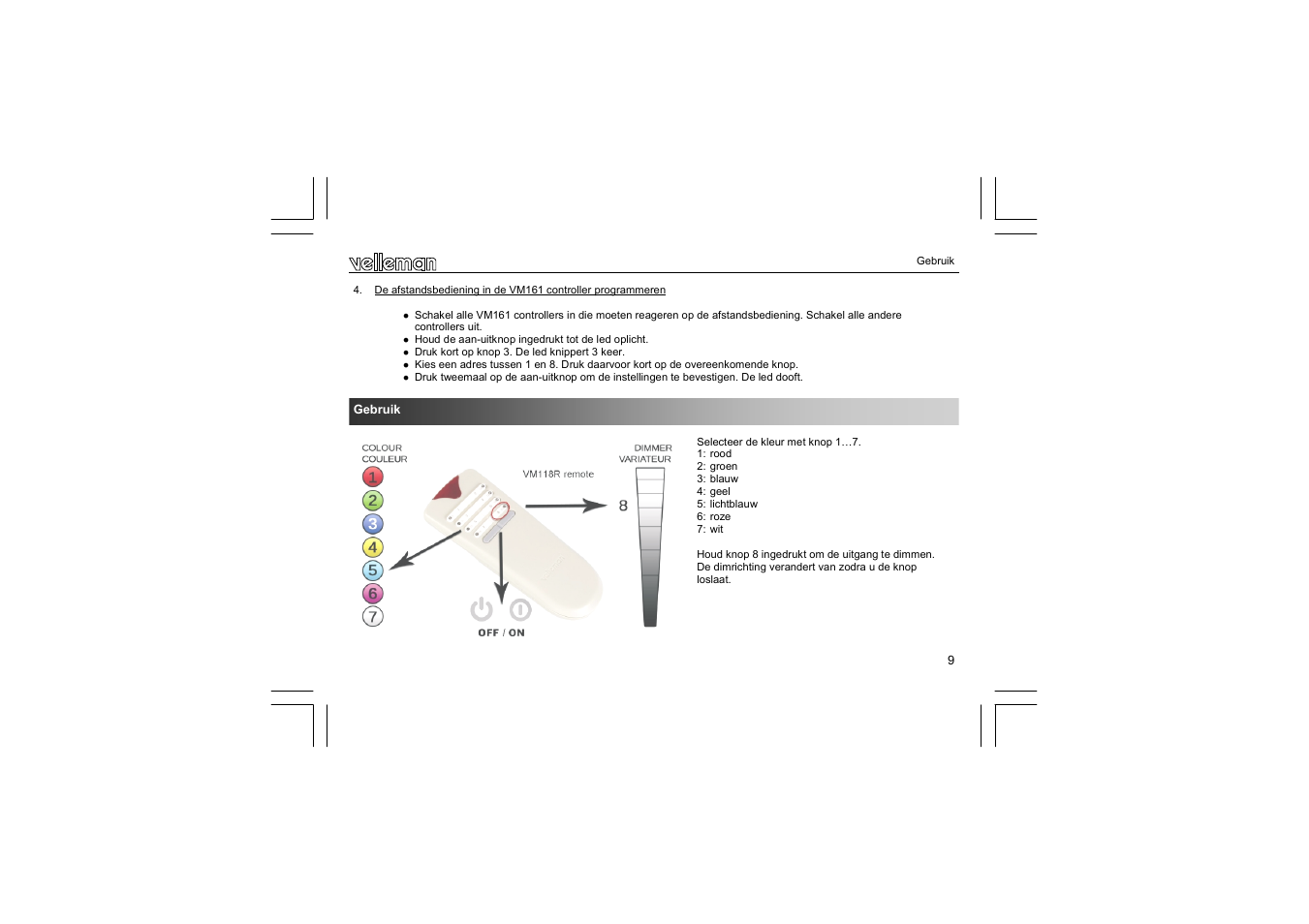 Velleman VM161 User Manual | Page 9 / 20
