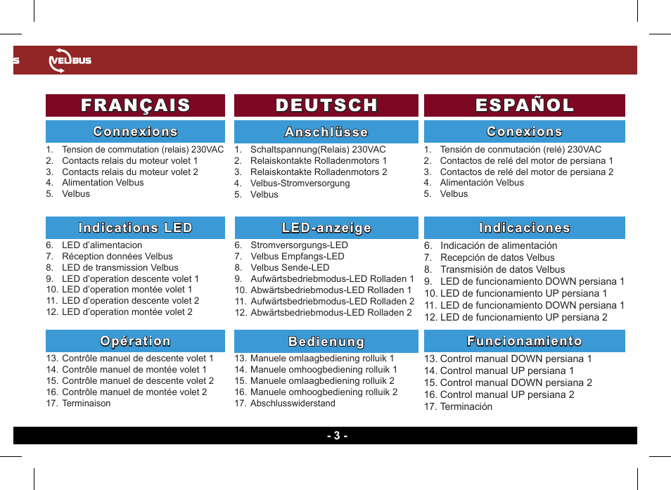 Français, Deutsch, Español | Velleman VMB2BLE User Manual | Page 3 / 8