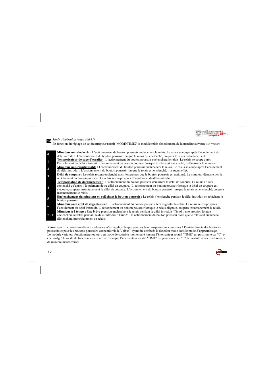 Velleman projects VMB1RY Short user manual User Manual | Page 12 / 24