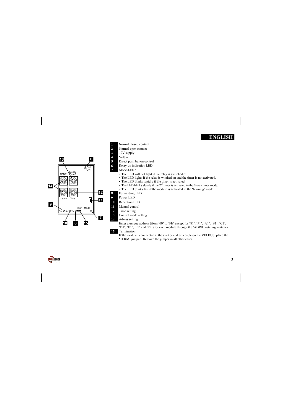 English | Velleman projects VMB1RY Short user manual User Manual | Page 3 / 24
