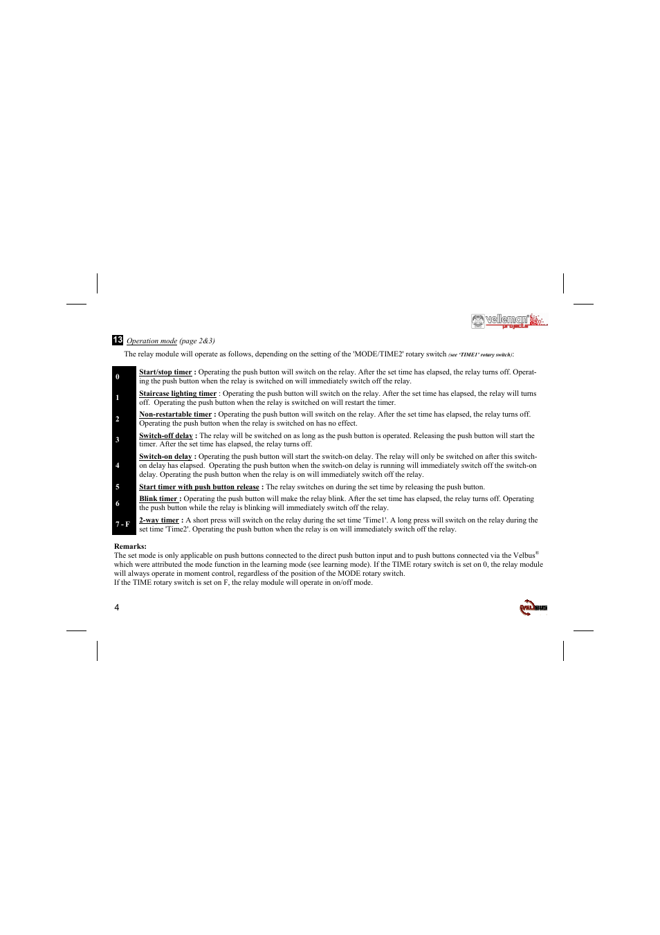 Velleman projects VMB1RY Short user manual User Manual | Page 4 / 24