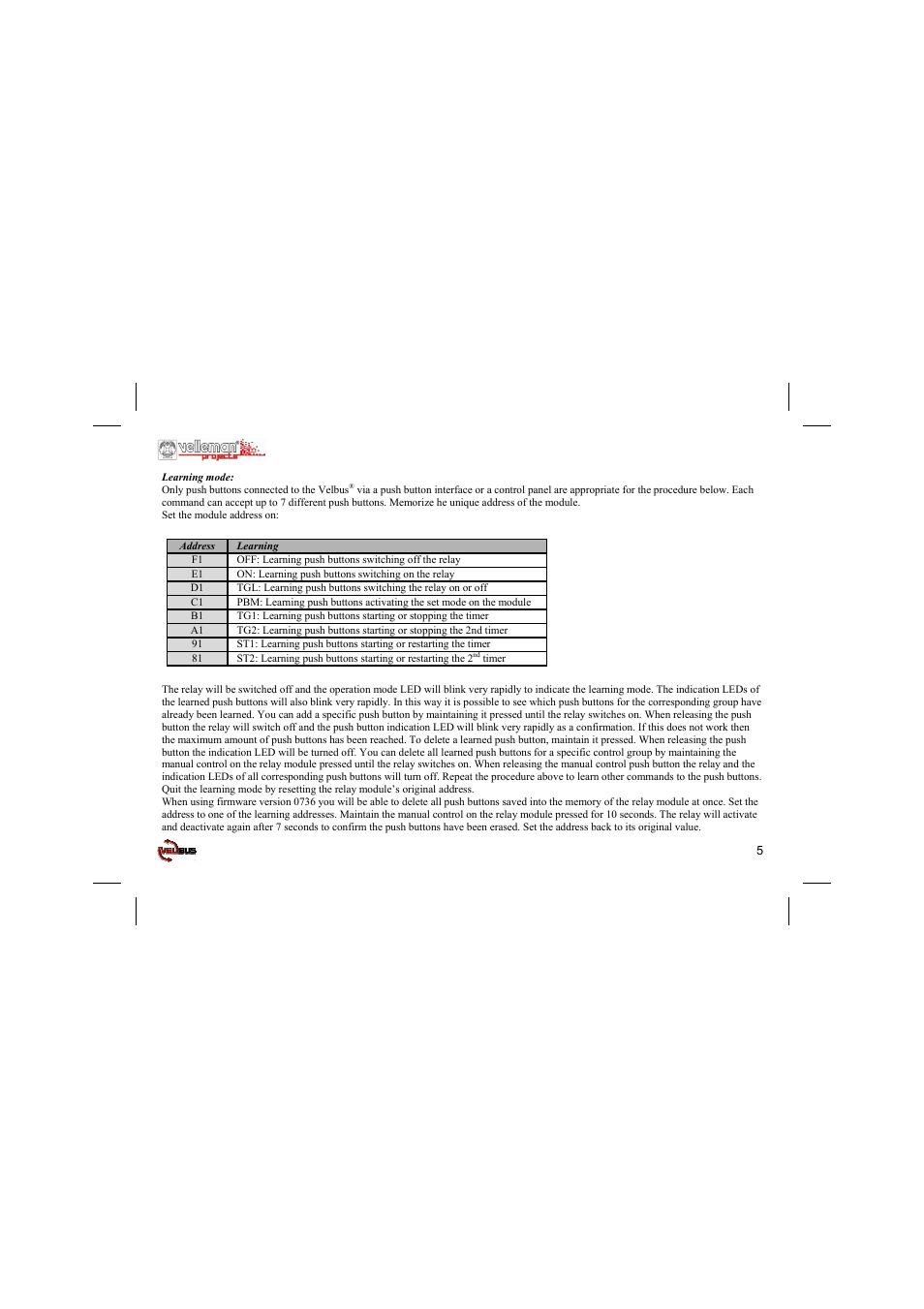 Velleman projects VMB1RY Short user manual User Manual | Page 5 / 24