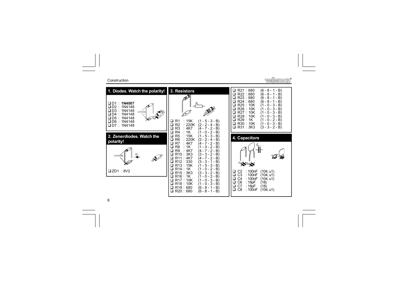 Velleman projects K8048 Assembly instructions User Manual | Page 6 / 12