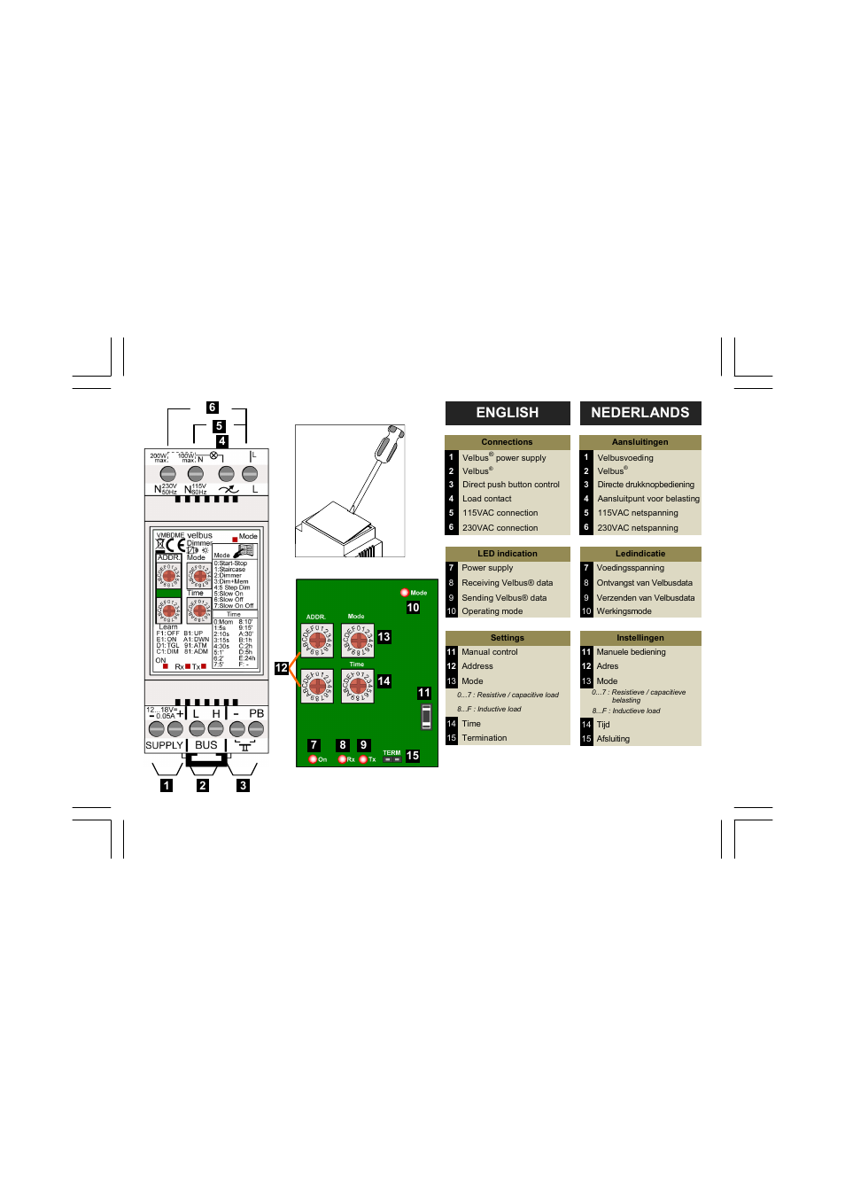 English, Nederlands | Velleman VMBDME User Manual | Page 2 / 28