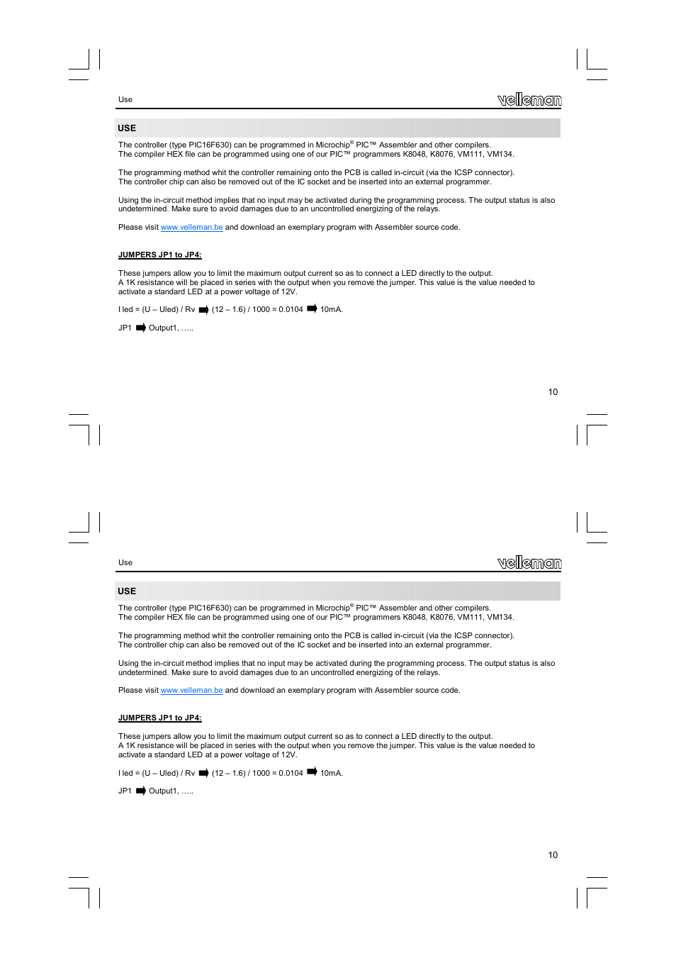 Velleman VM142 User Manual | Page 10 / 24