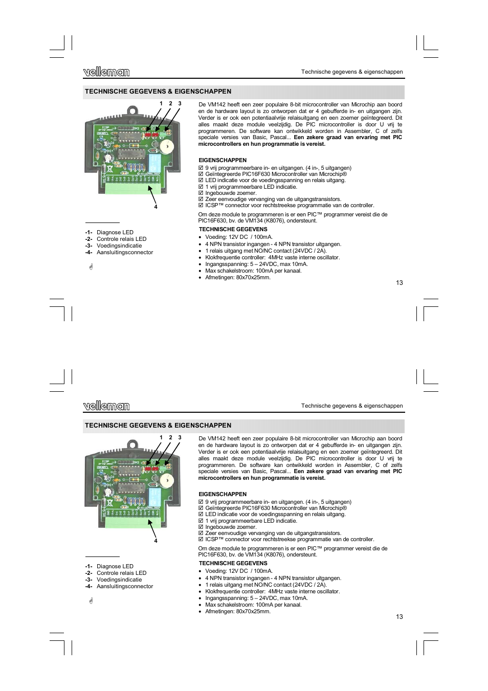 Velleman VM142 User Manual | Page 13 / 24
