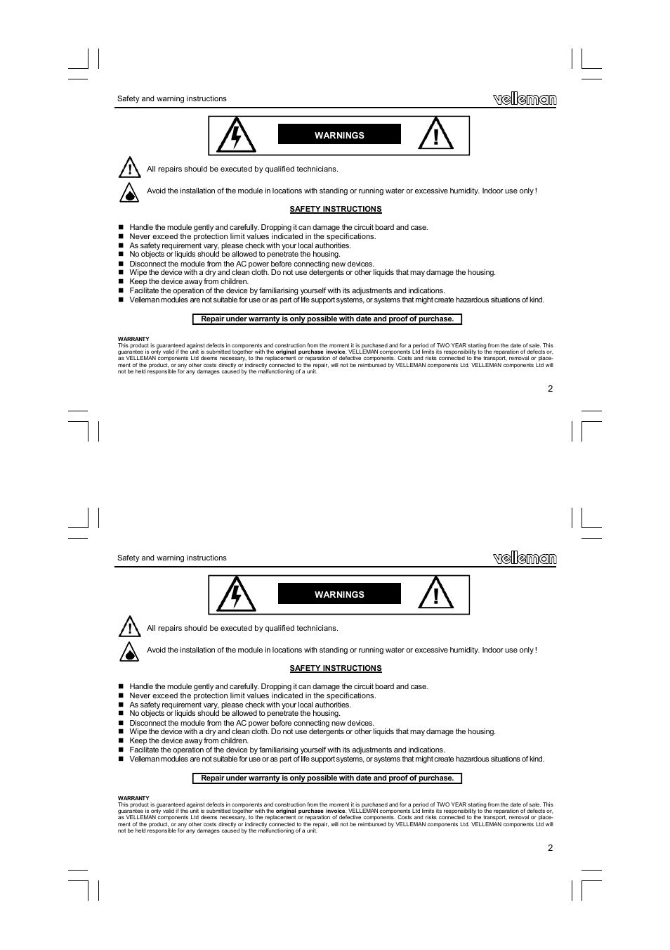 Velleman VM142 User Manual | Page 2 / 24
