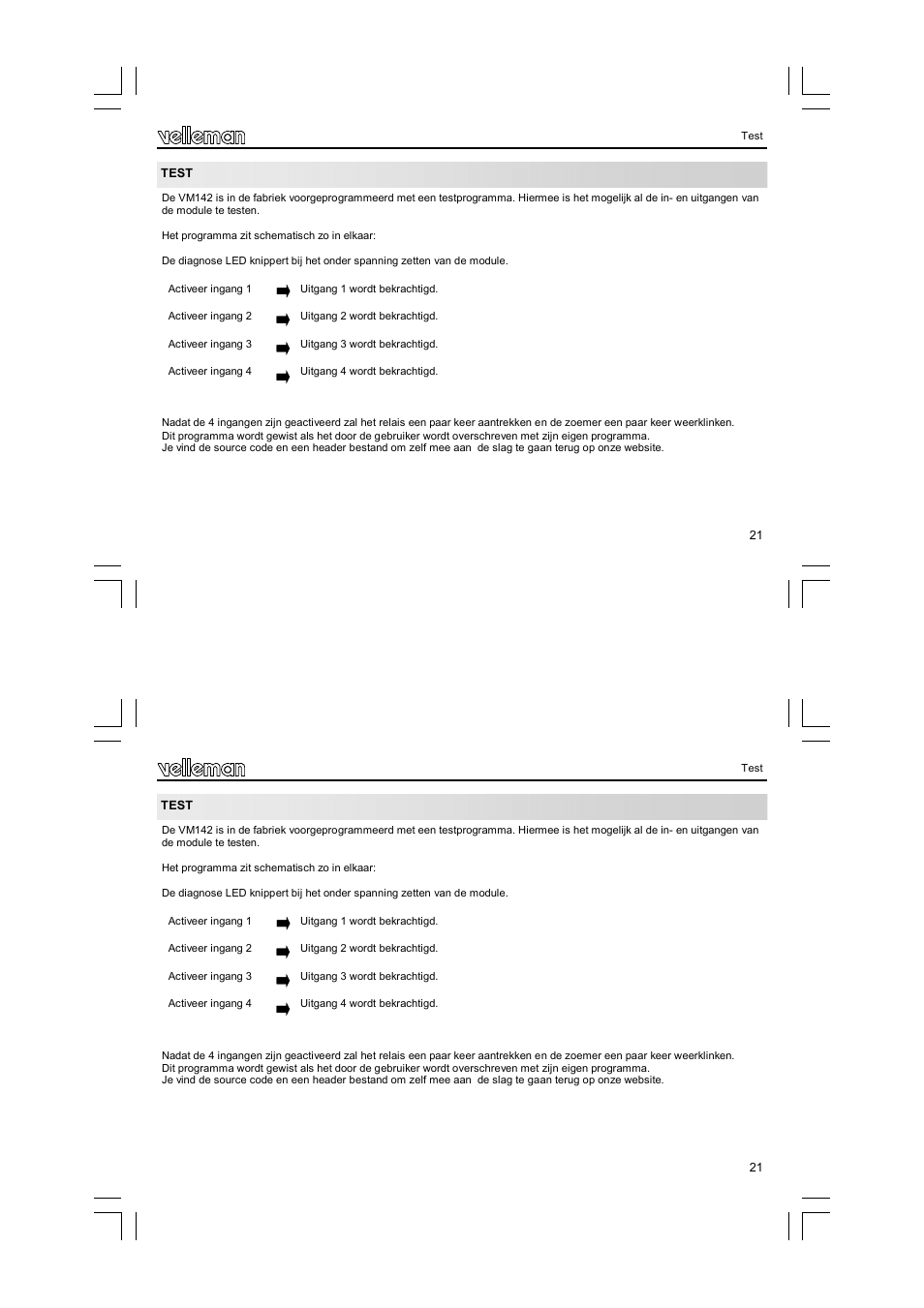 Velleman VM142 User Manual | Page 21 / 24
