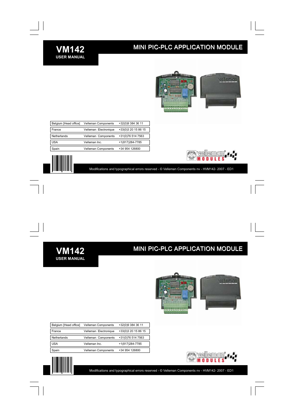 Vm142, Mini pic | Velleman VM142 User Manual | Page 24 / 24