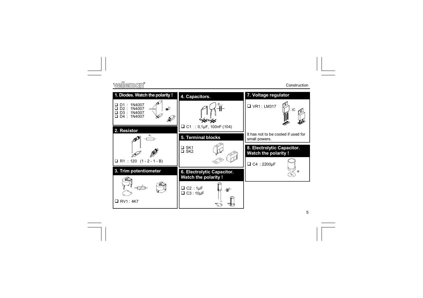 Velleman projects K1823 Assembly instructions User Manual | Page 5 / 8