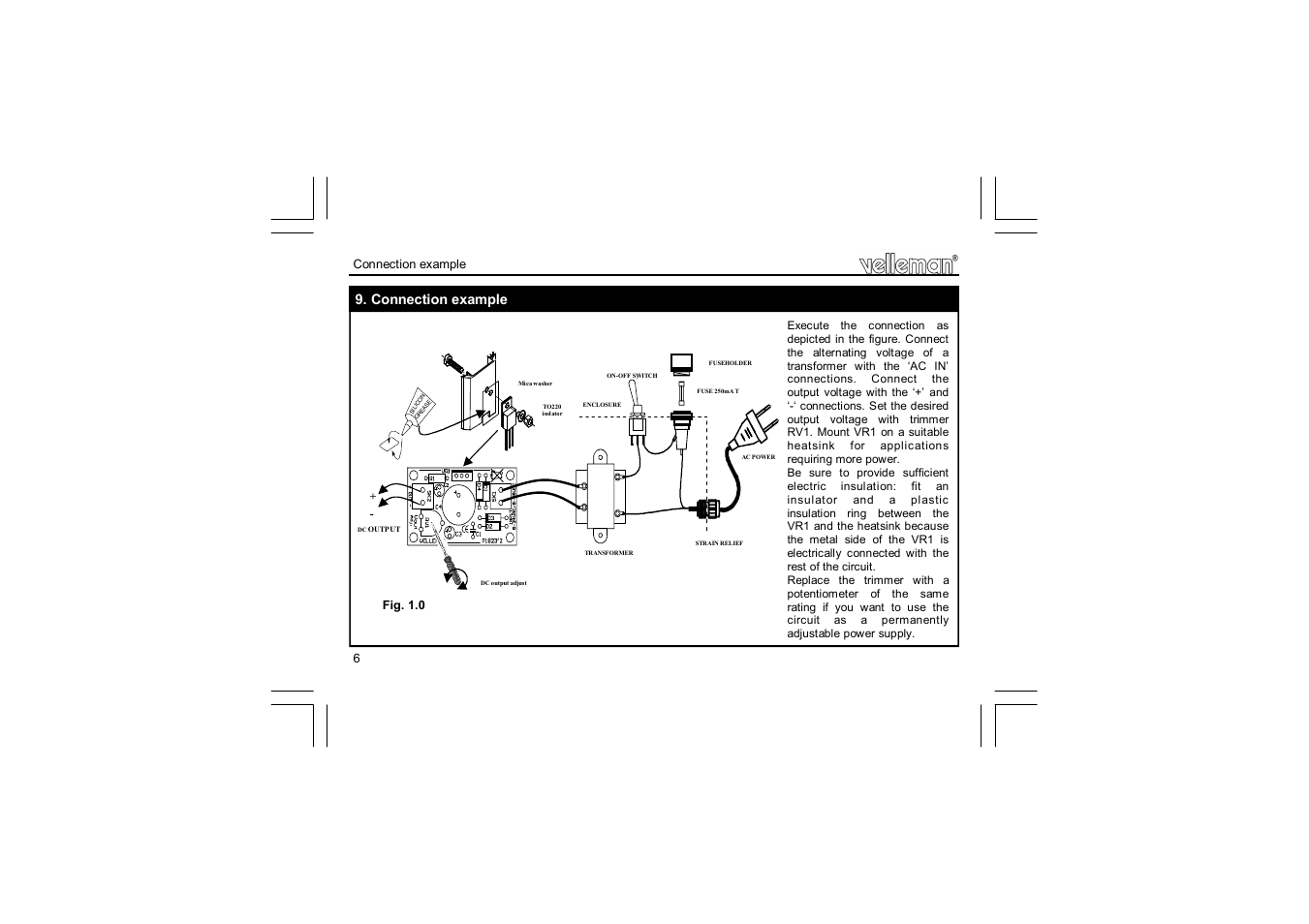 Connection example | Velleman projects K1823 Assembly instructions User Manual | Page 6 / 8