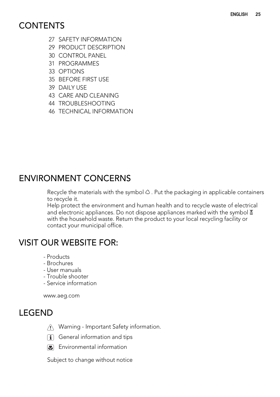 AEG F 99015 VI 1 P User Manual | Page 25 / 96