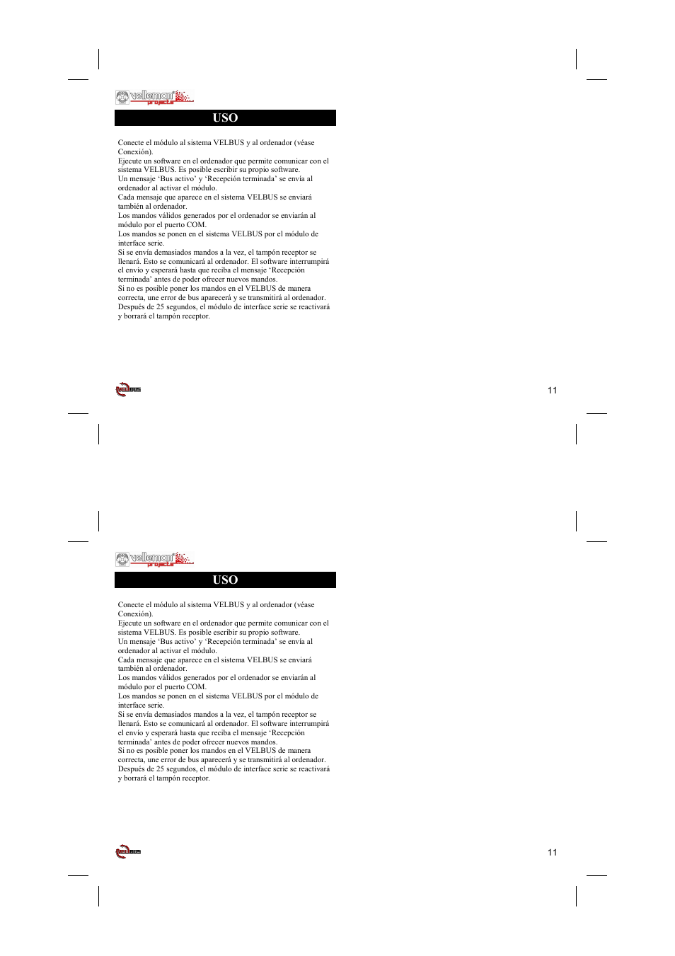 Velleman projects VMB1RS Short user manual User Manual | Page 11 / 12