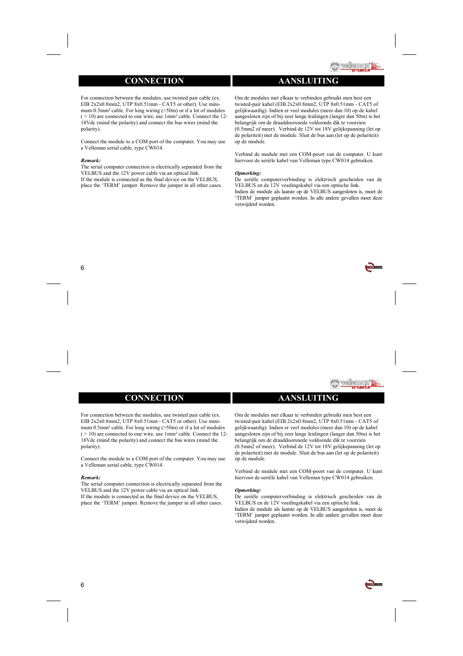 Velleman projects VMB1RS Short user manual User Manual | Page 6 / 12