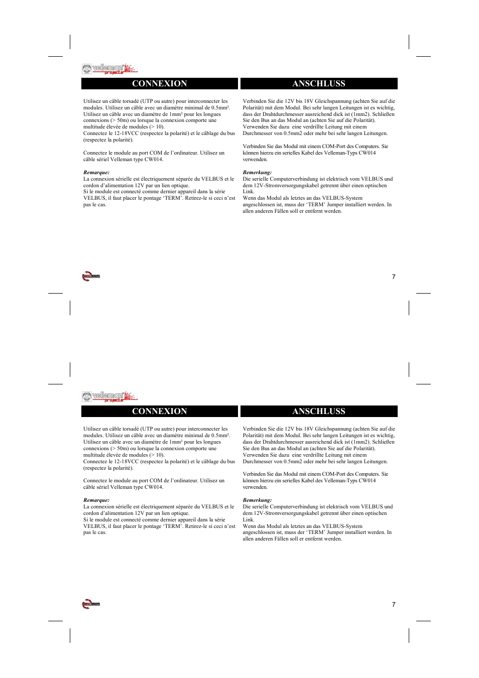 Velleman projects VMB1RS Short user manual User Manual | Page 7 / 12