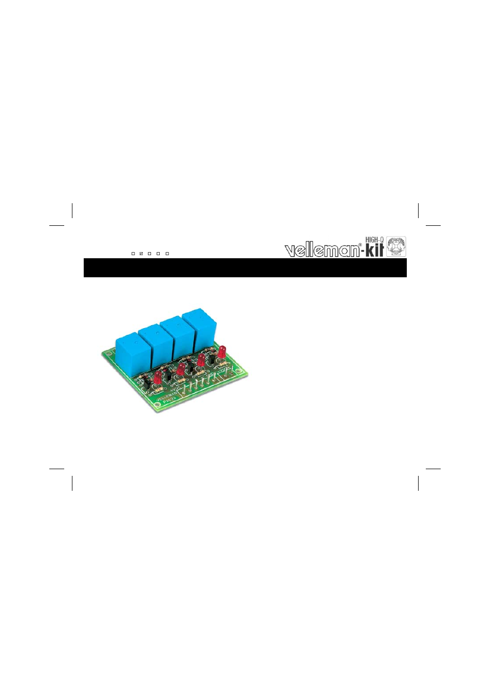 Velleman projects K2633 Assembly instructions User Manual | 8 pages