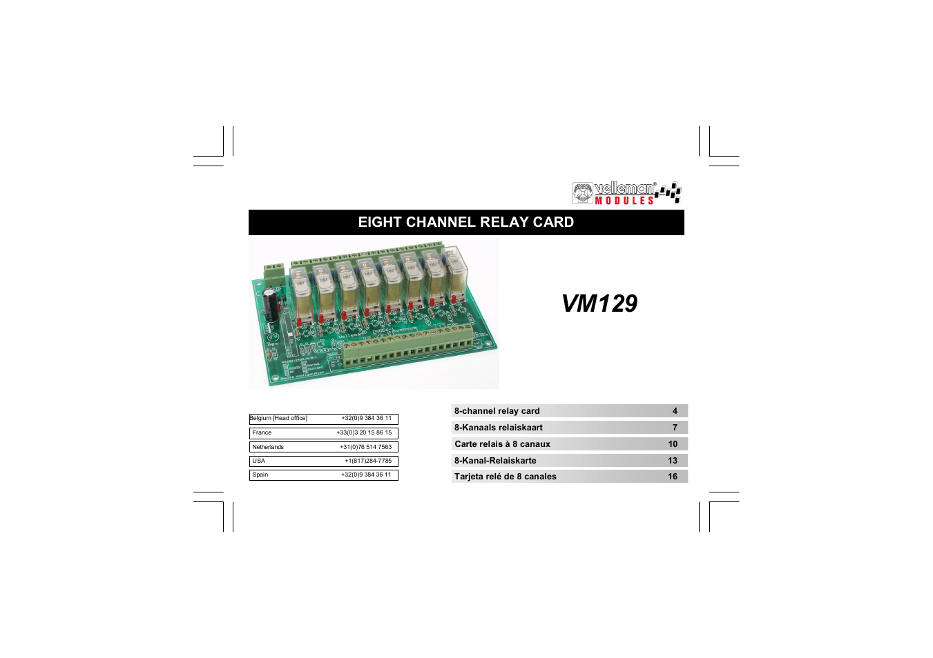 Velleman VM129 User Manual | 40 pages
