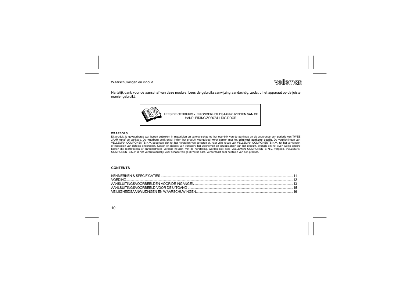 Velleman VM129 User Manual | Page 10 / 40