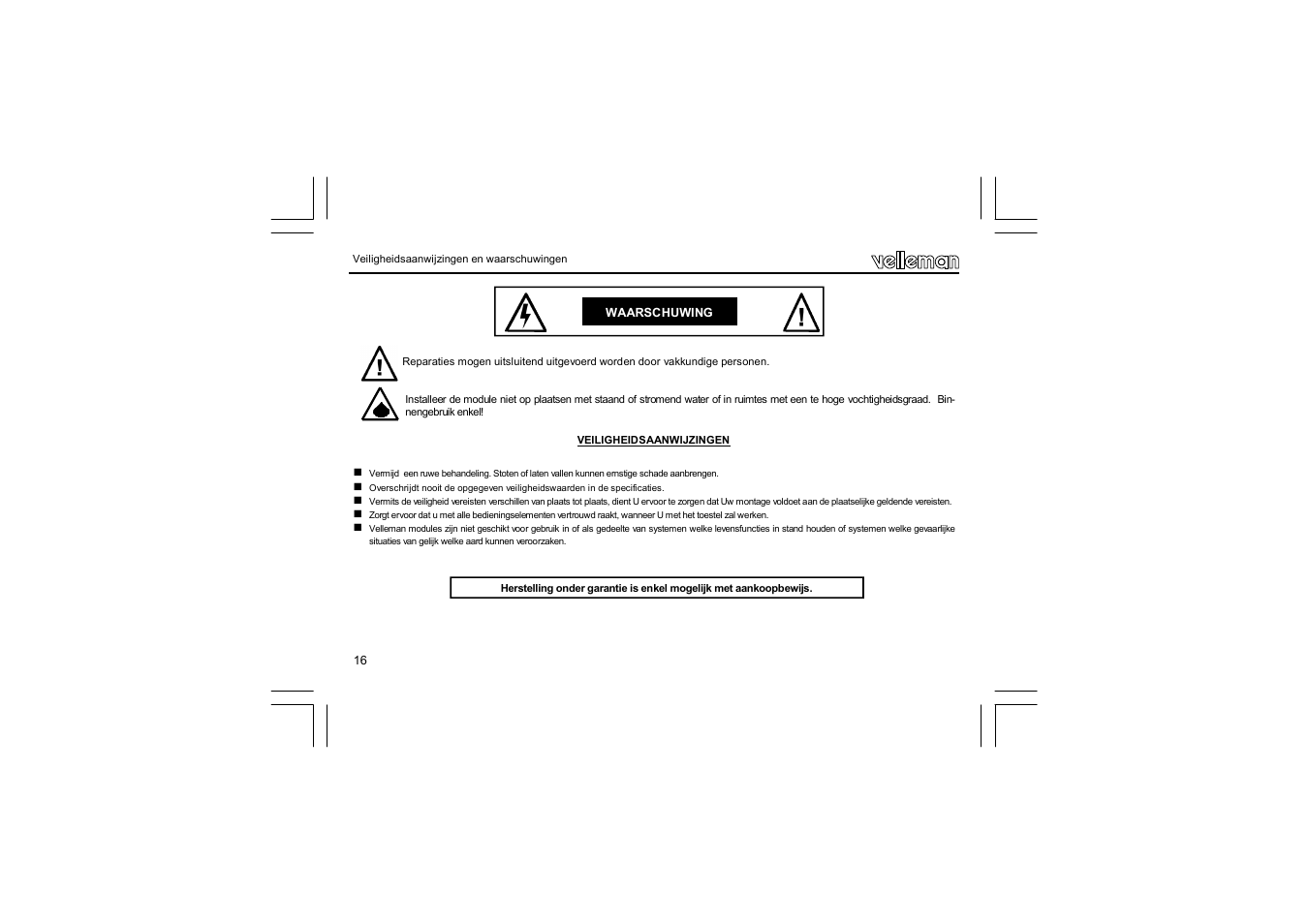 Velleman VM129 User Manual | Page 16 / 40