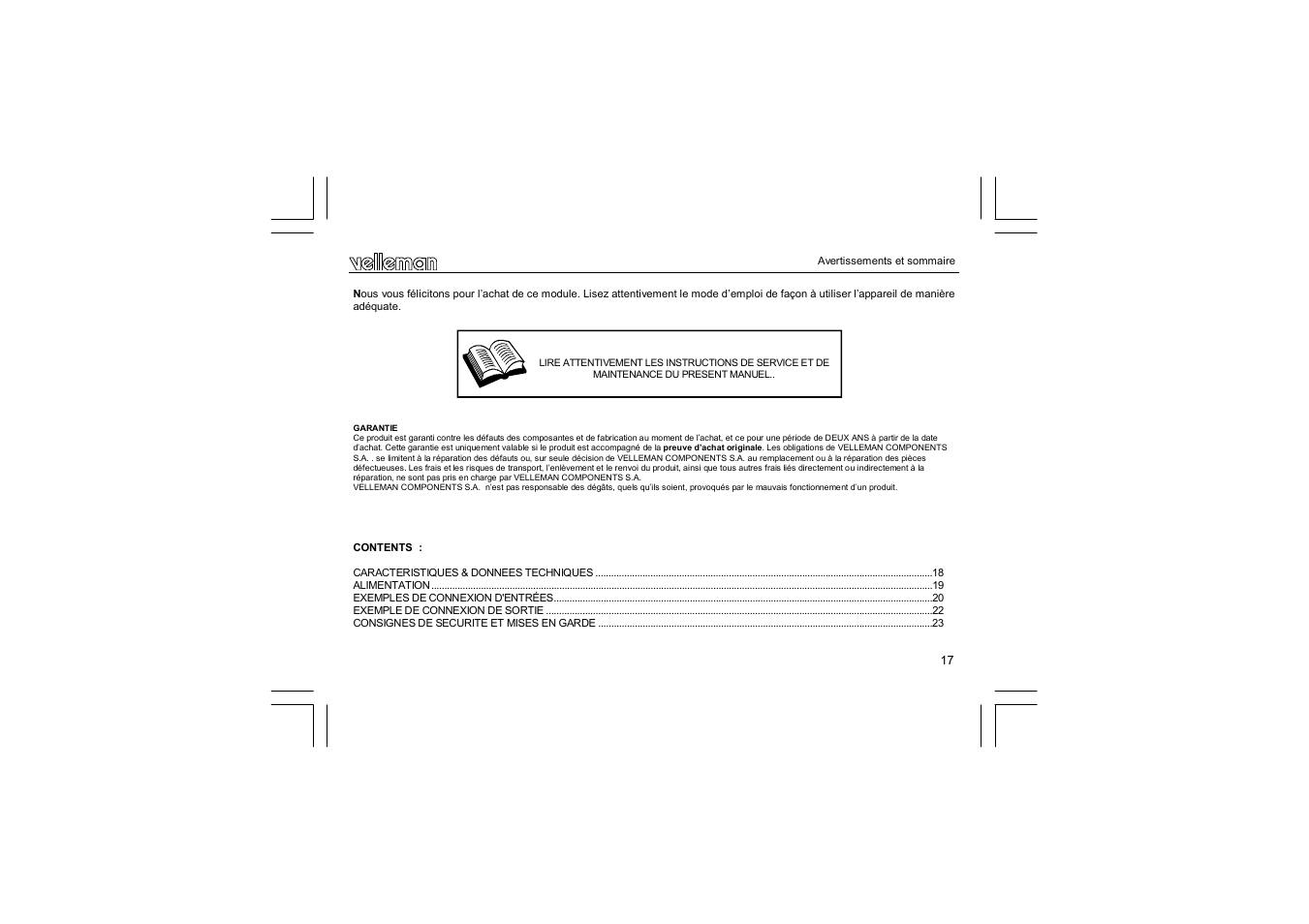 Velleman VM129 User Manual | Page 17 / 40