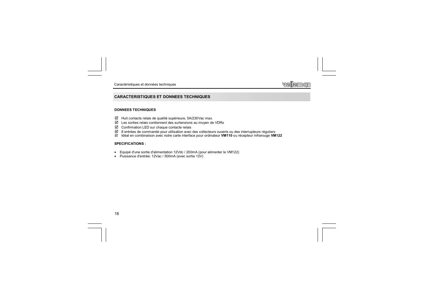 Velleman VM129 User Manual | Page 18 / 40