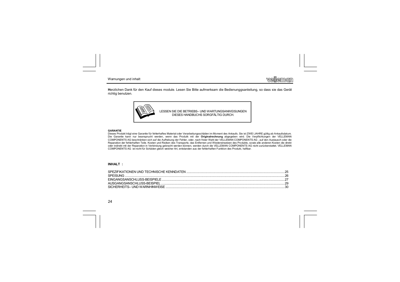 Velleman VM129 User Manual | Page 24 / 40