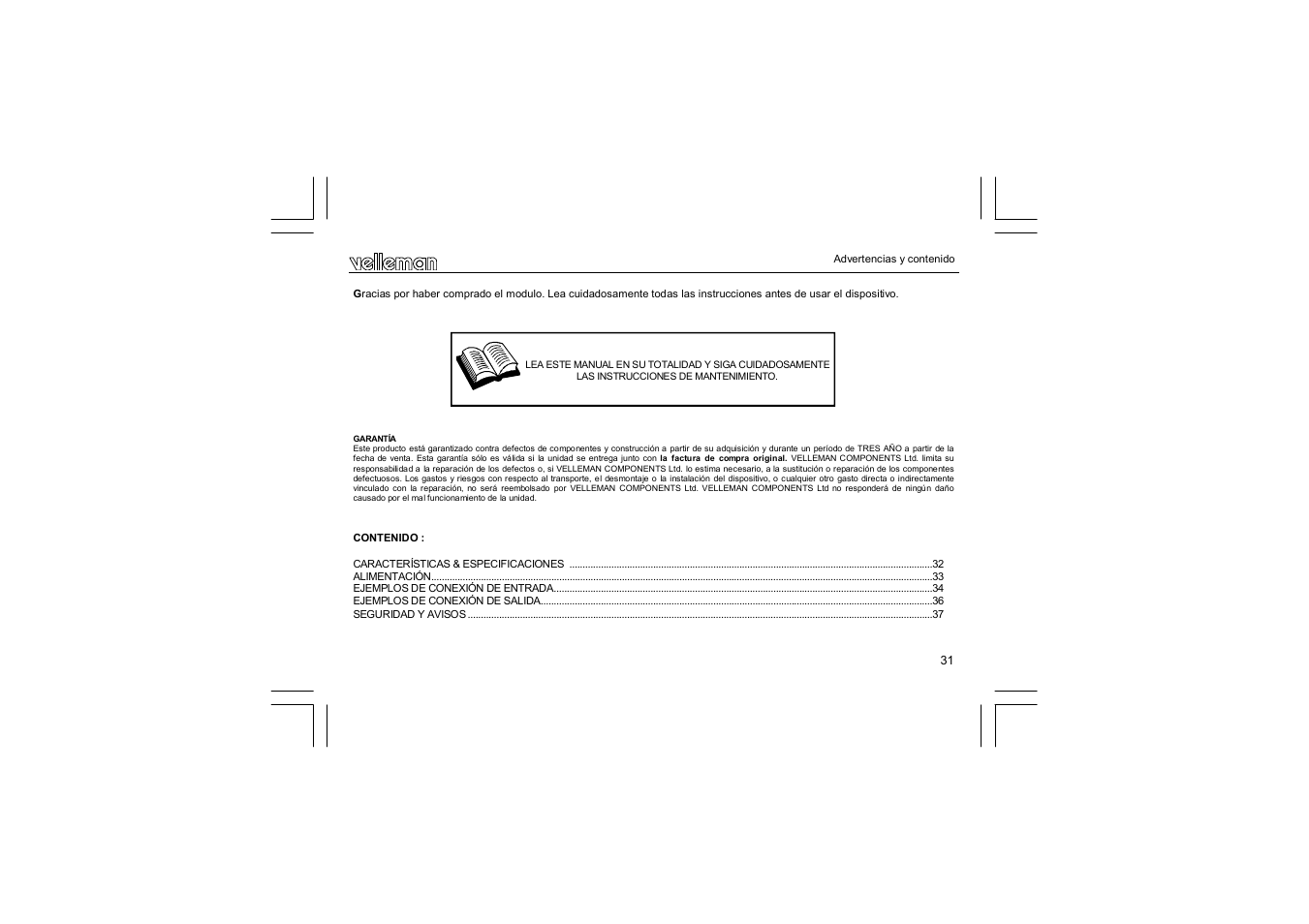 Velleman VM129 User Manual | Page 31 / 40