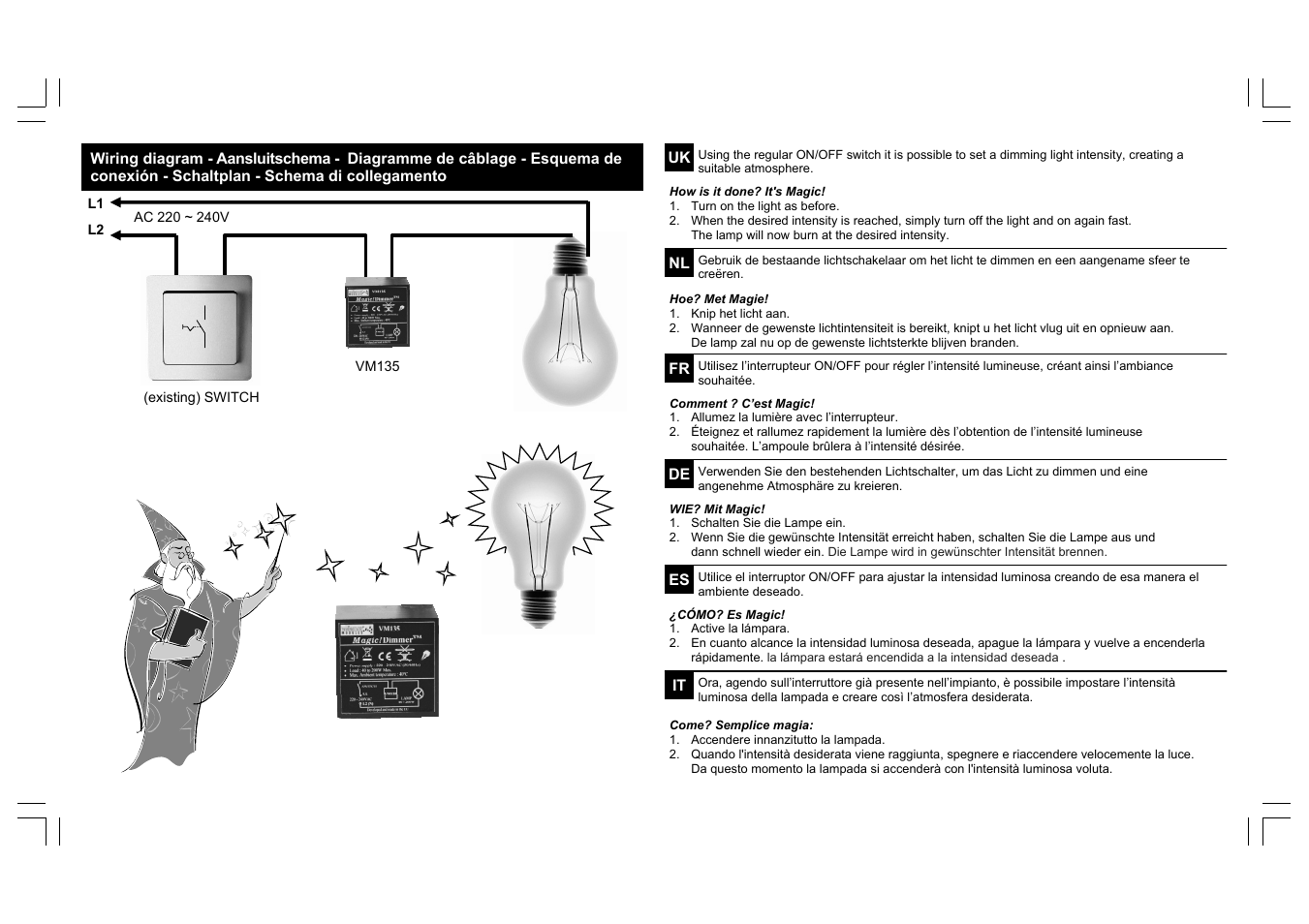 Velleman VM135 User Manual | 1 page