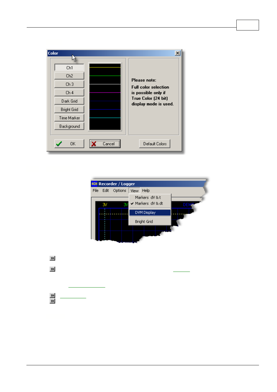 Colors, View menu, Markers | Velleman projects PCS10 pcs10 - K8047 User manual User Manual | Page 15 / 22