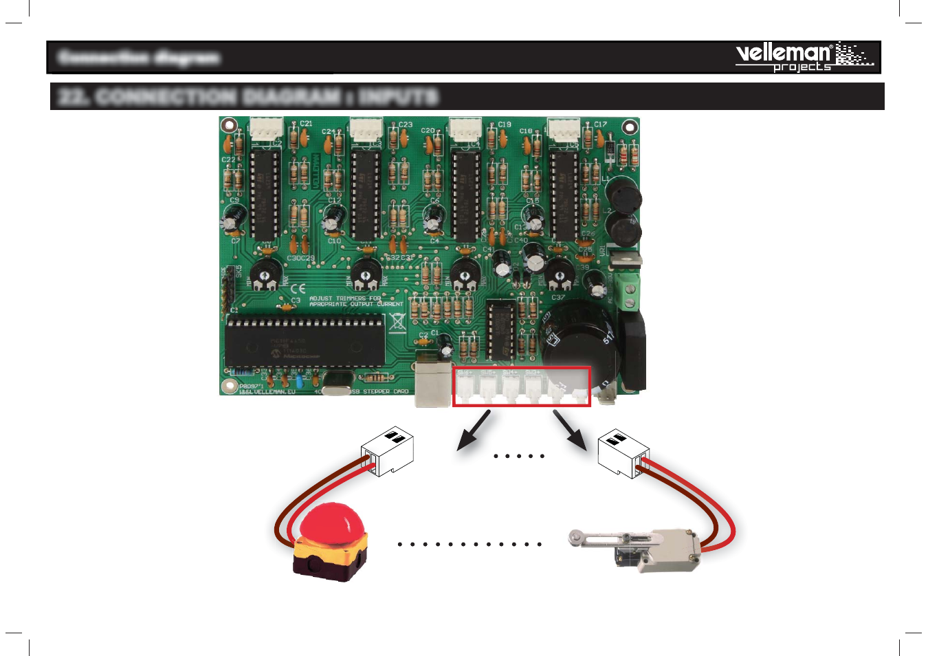 Connection diagram : inputs | Velleman projects K8097 Assembly instructions User Manual | Page 14 / 20