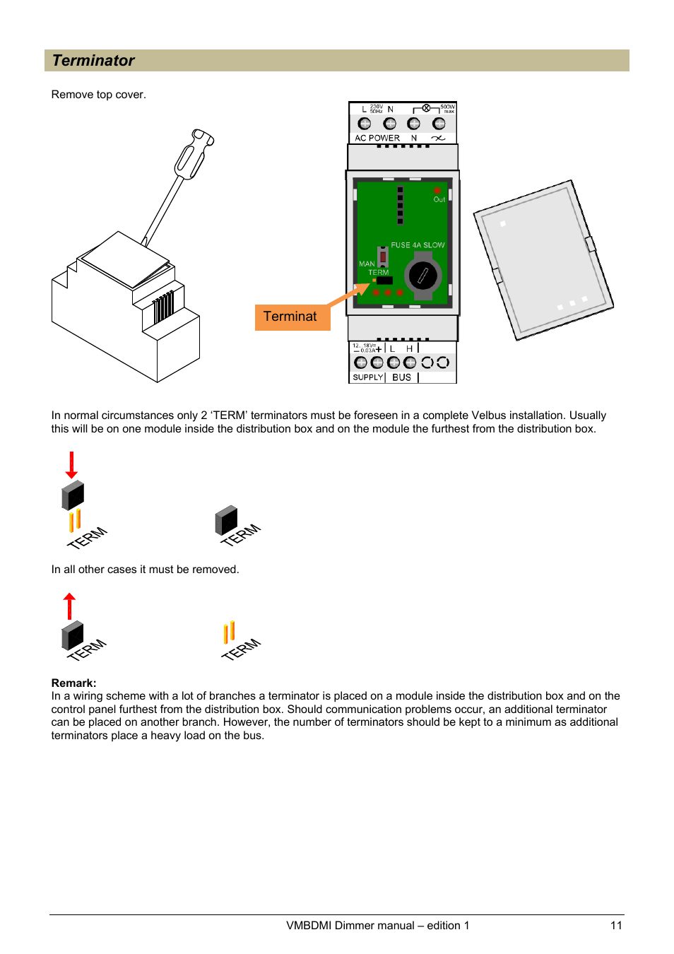 Terminator | Velleman projects VMBDMI Extended user manual User Manual | Page 11 / 19