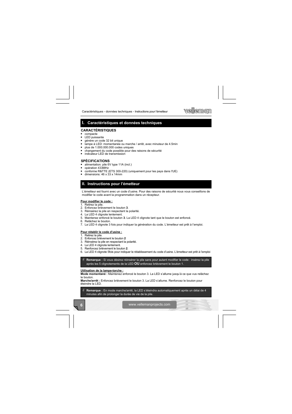 Velleman VM166t User Manual | Page 6 / 12