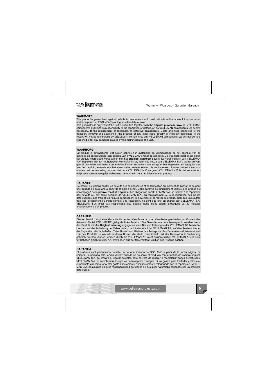 Velleman VM166t User Manual | Page 9 / 12