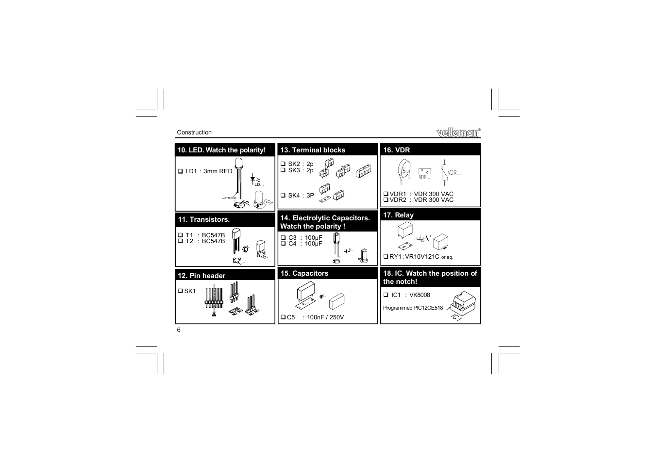 Velleman projects K8015 Assembly instructions User Manual | Page 6 / 16