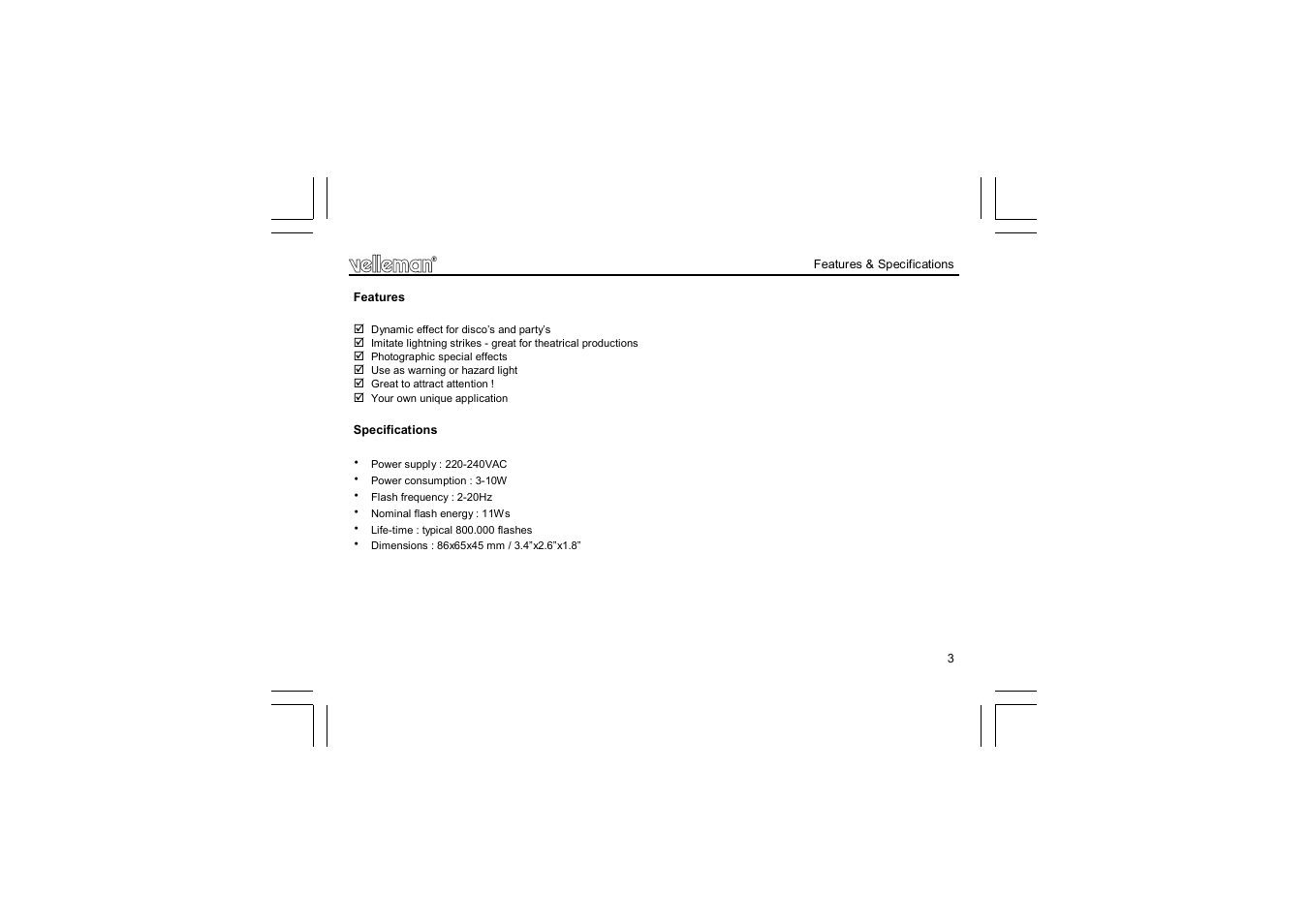 Velleman projects K2601 Assembly instructions User Manual | Page 3 / 12