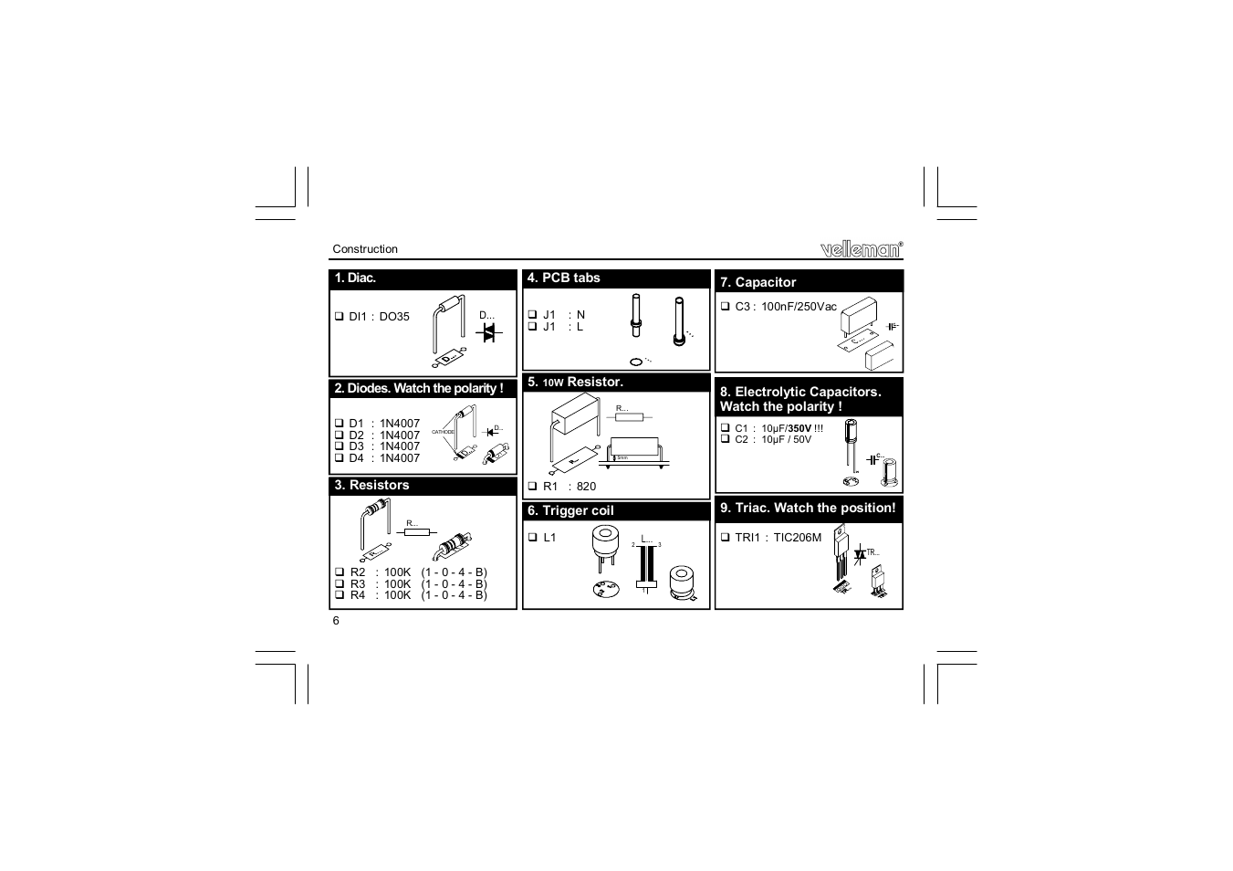 Velleman projects K2601 Assembly instructions User Manual | Page 6 / 12