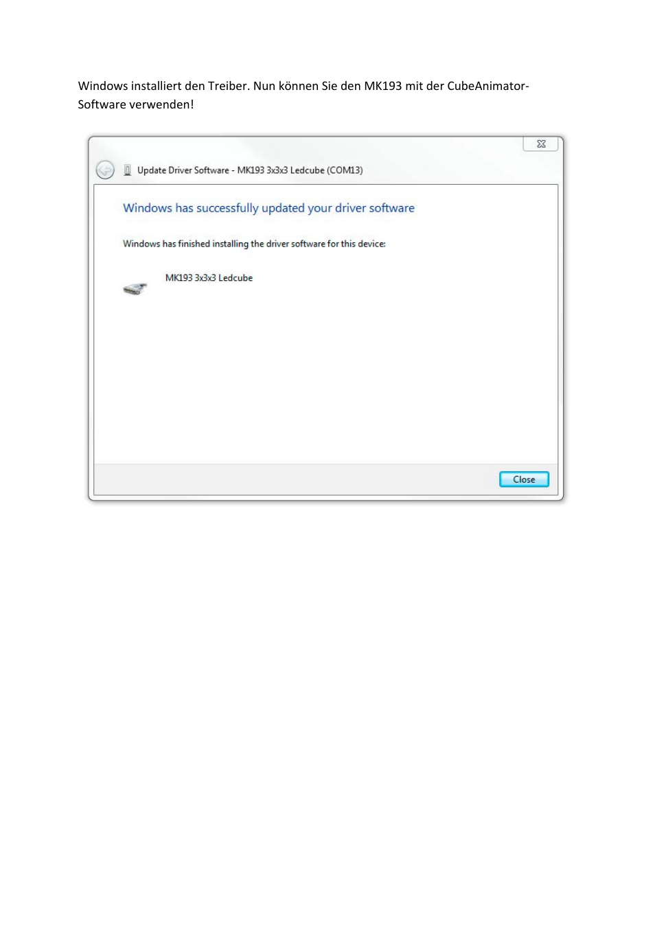 Velleman MK193 INSTALLING THE DRIVER User Manual | Page 16 / 20