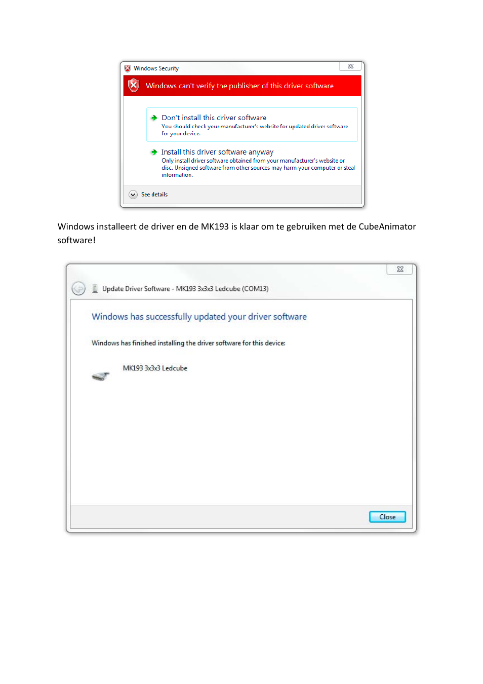Velleman MK193 INSTALLING THE DRIVER User Manual | Page 8 / 20